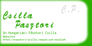 csilla pasztori business card