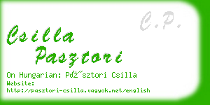 csilla pasztori business card